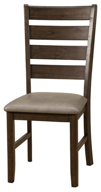 Alpine Furniture Emery Set of 2 Wood Dining Side Chairs in Walnut (Brown)