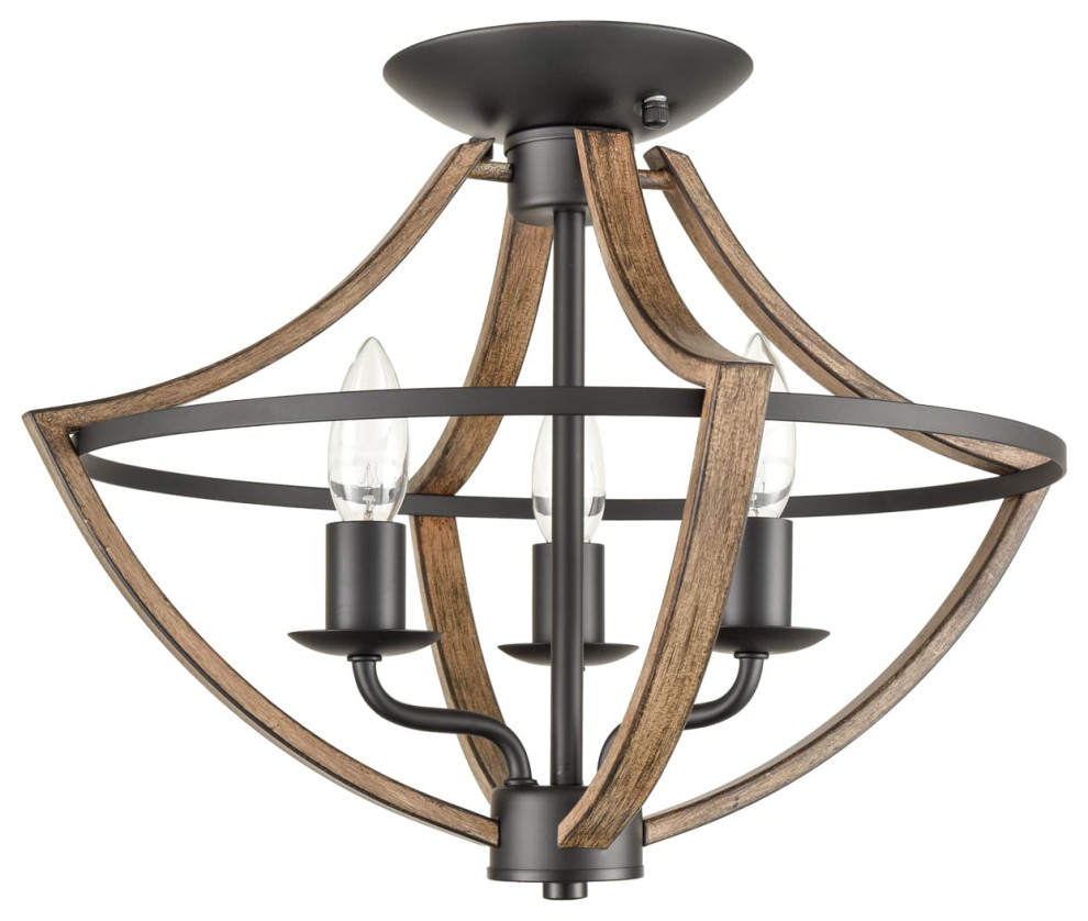 Industrial Ceiling Light Fixture Semi Flush Mount 3Light