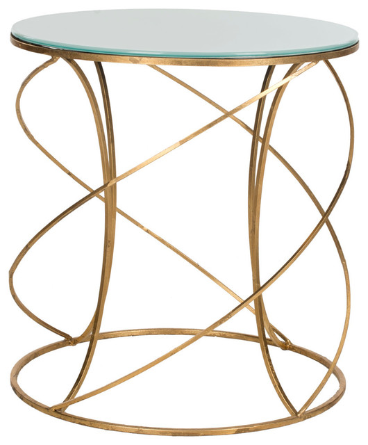 Safavieh Royle Accent Table, Gold and White
