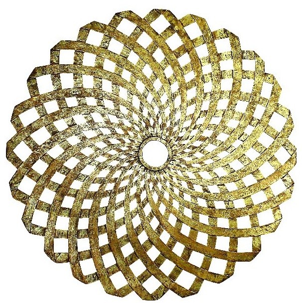 Mandala Round Open Gold Ceiling Medallion Chandelier Mount Spiral