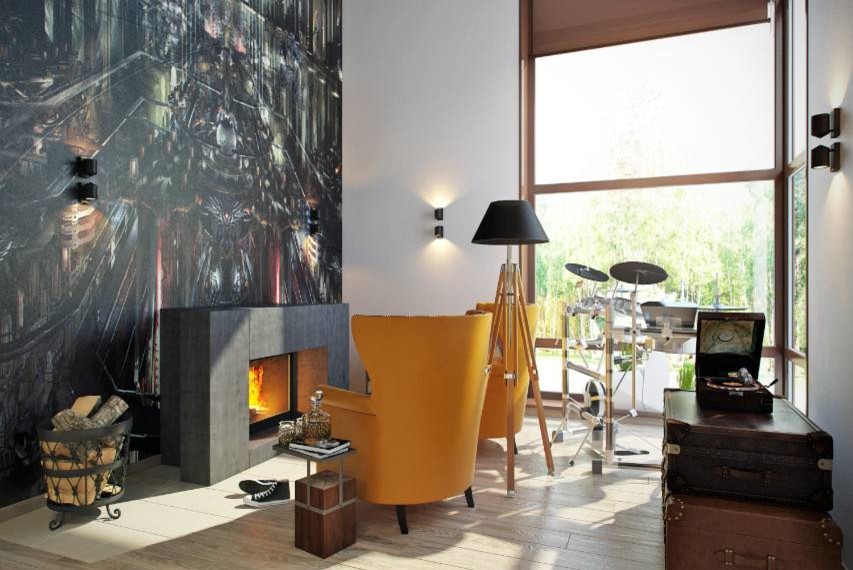 Интерьер загородного дома в Подмосковье.