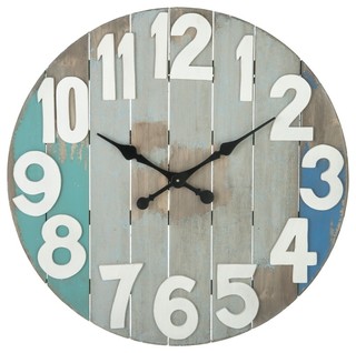 Slatted Wood Wall Clock Contemporary Wall Clocks By Midwest CBK   Contemporary Wall Clocks 