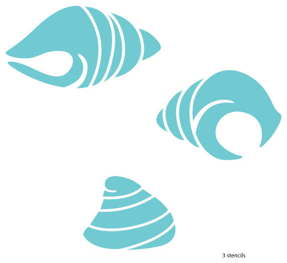 Shell Trio Stencil For Painting Contemporary Wall Stencils By Shell Trio Stencil For Painting