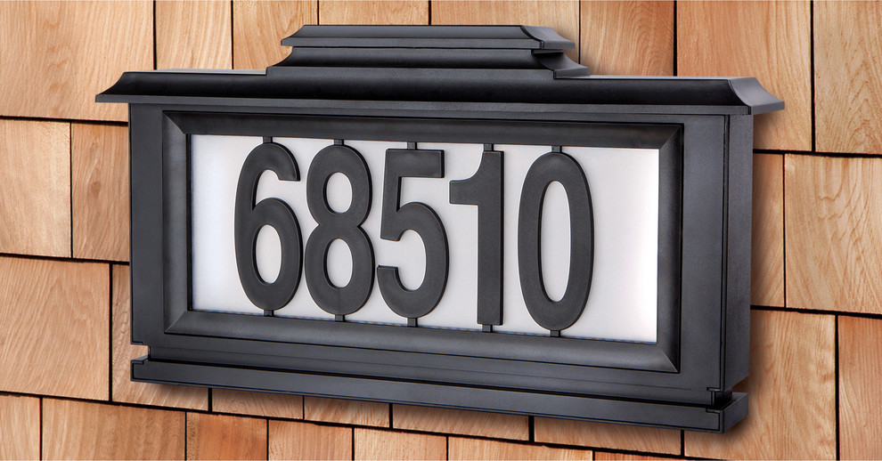 Black Series Solar-Powered Lighted Address Plaque