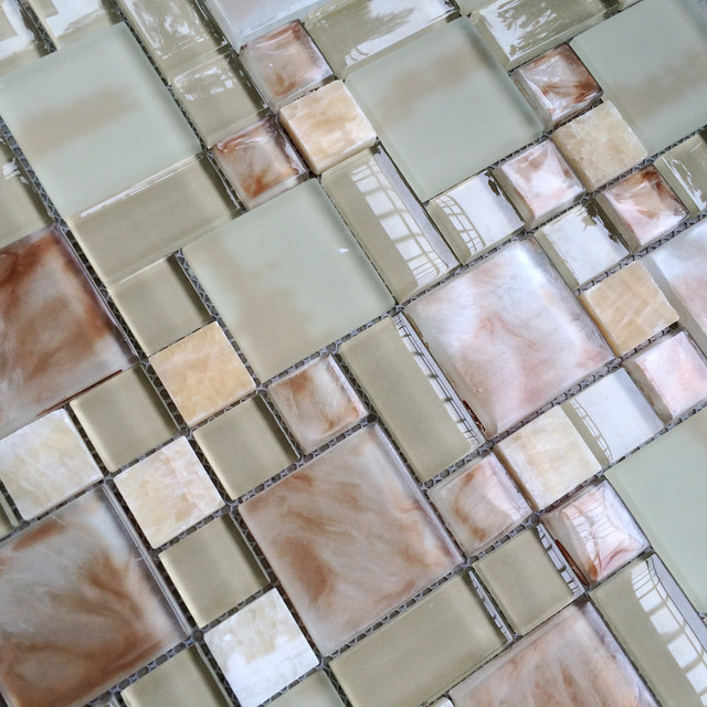 Glass stone mosaic kitchen backsplash tiles glass wall tiles SGMT158
