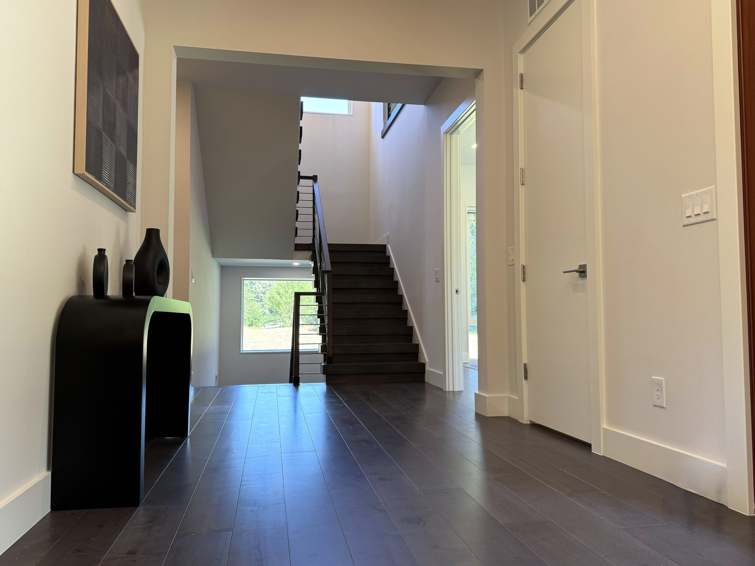 137_Transitional Maple Staircase with Stainless Steel Rail, Clifton, VA 2014