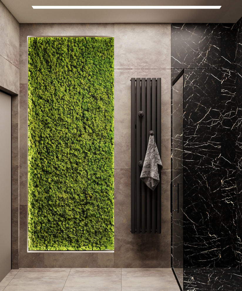 Современные оттенки серого и уютного дерева)