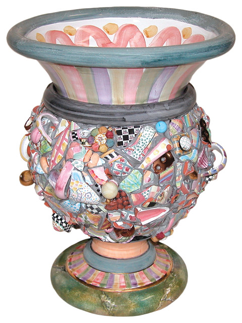 Ceramic Shard Urn Mackenzie Childs Eclectic Outdoor Pots And Ceramic Shard Urn Mackenzie Childs
