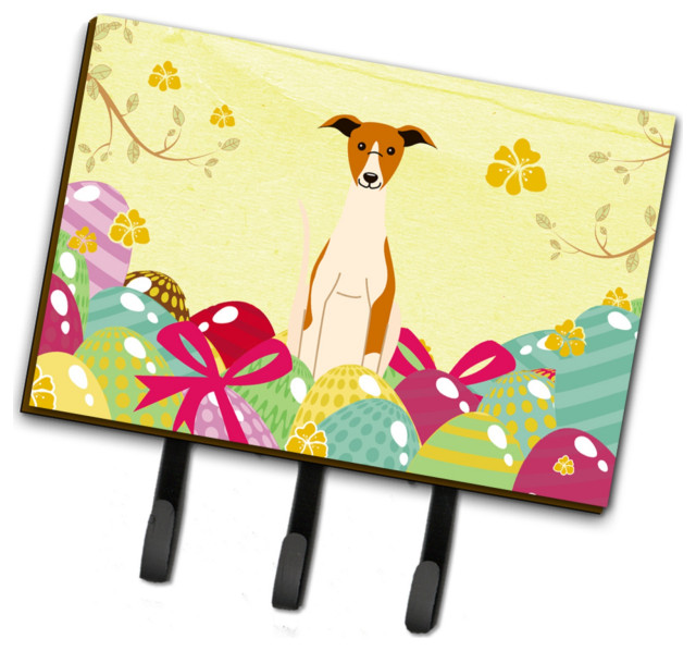 Caroline S Treasures Easter Eggs Whippet Leash Key Holder Hooks Multicolor Contemporary Wall Hooks By Virventures