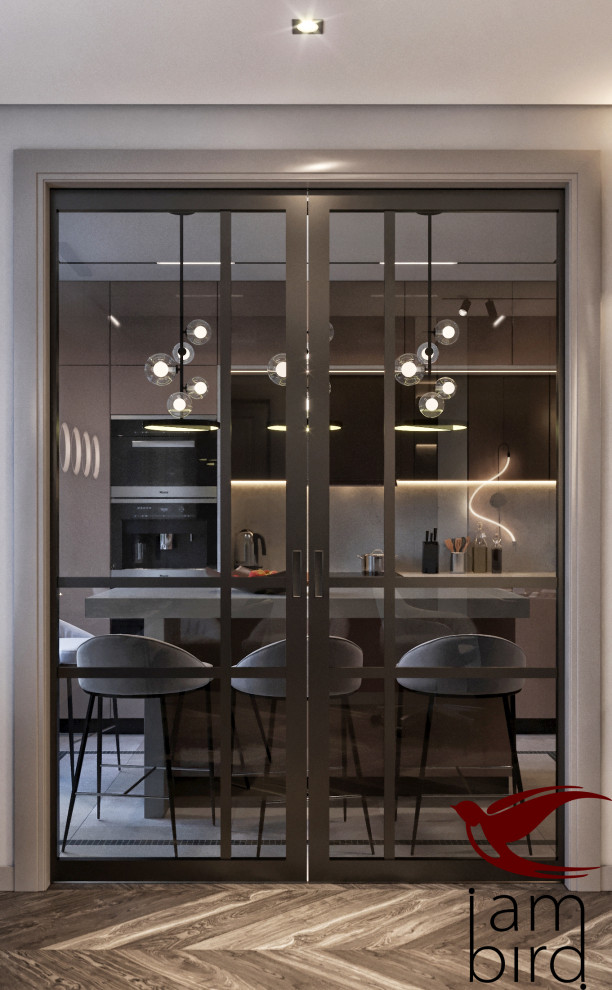 Натуральные оттенки в интерьере квартиры в ЖК "Лефорт" 130 кв.м