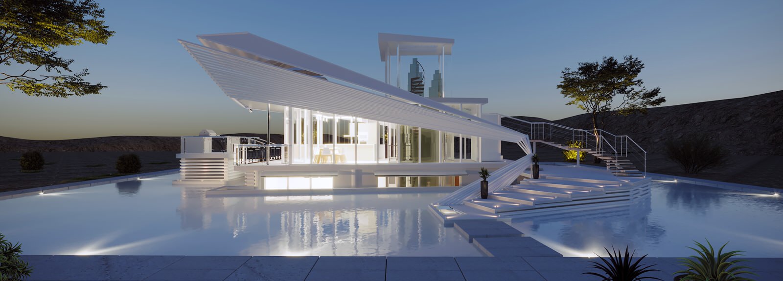 Морской гигант концепция дома с аквариумом растений