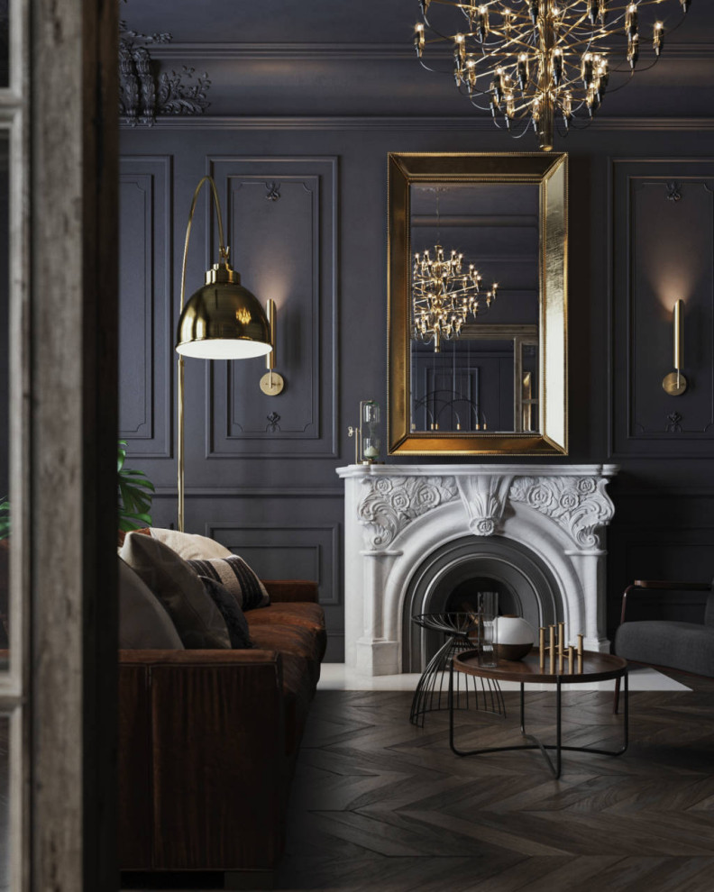 Black interior for a bachelor in St. Petersburg, 75m2