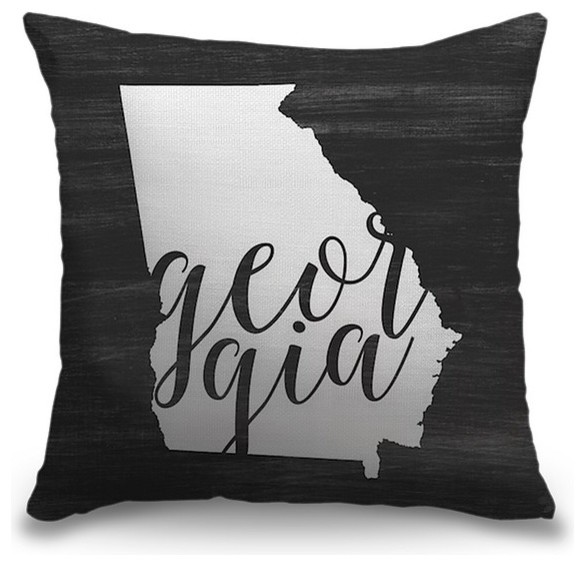 "Home State Typography - Georgia" Pillow 16"x16"