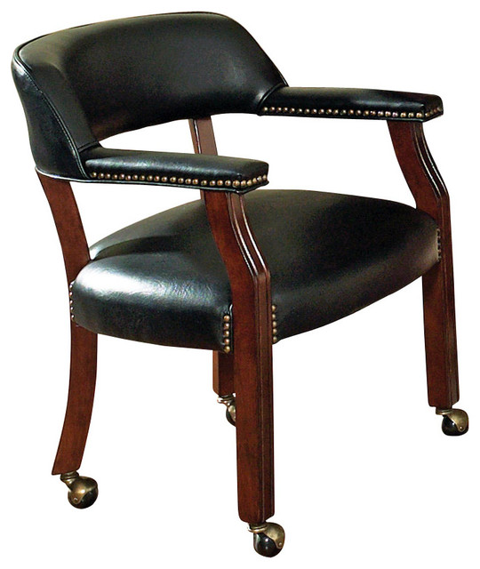 Tournament Captains Chair With Casters, Black