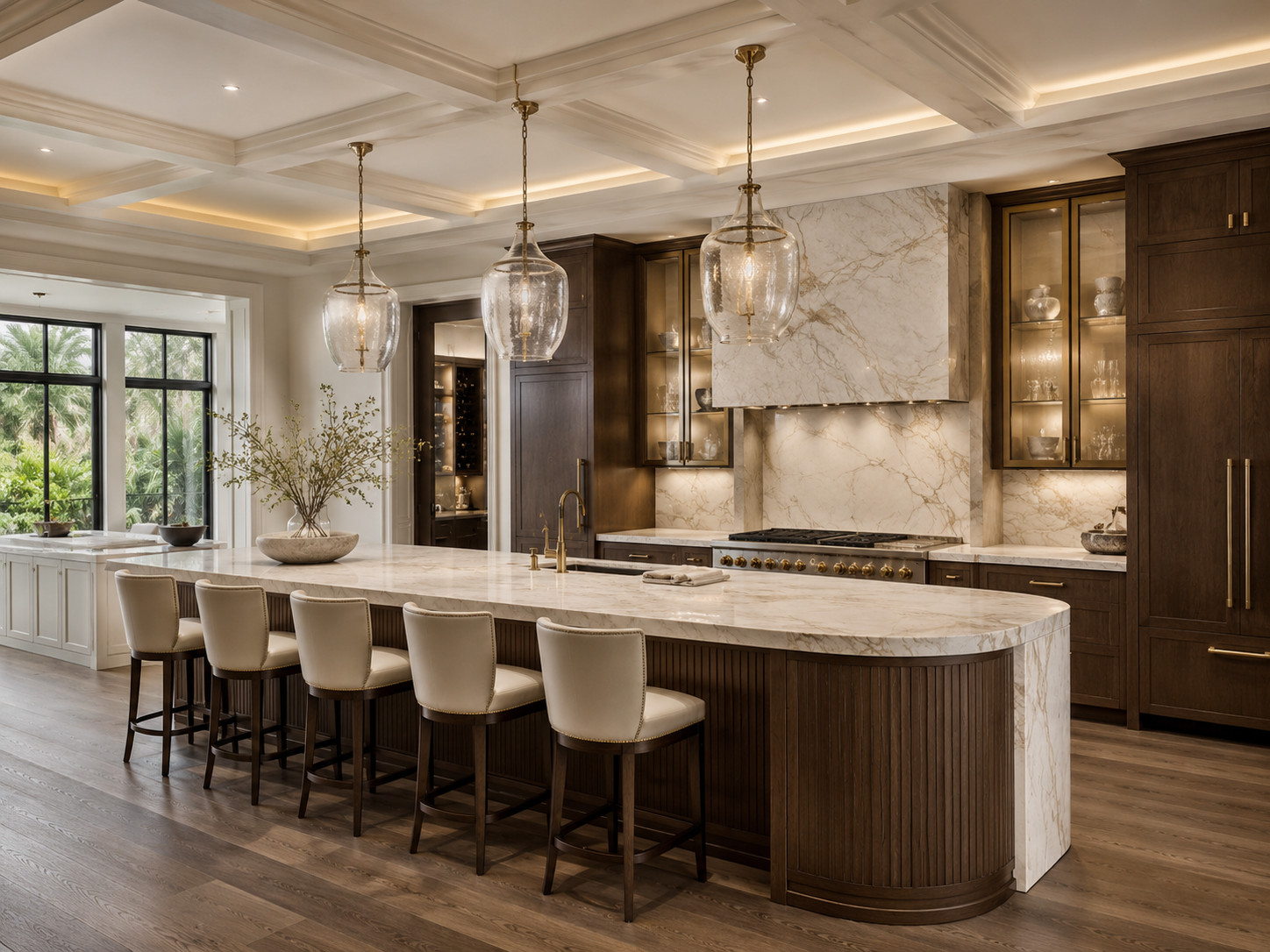 Luxury Estate Kitchen with Walnut Island