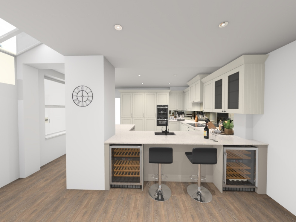 Off center sink in island