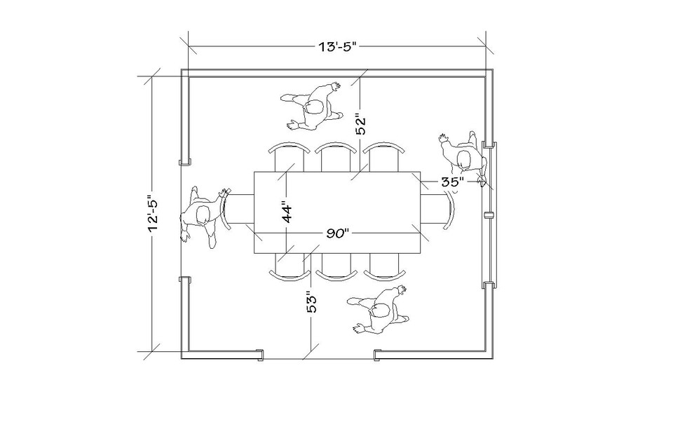 What size dining tables work well in a 12x12 dining room? Round, recta