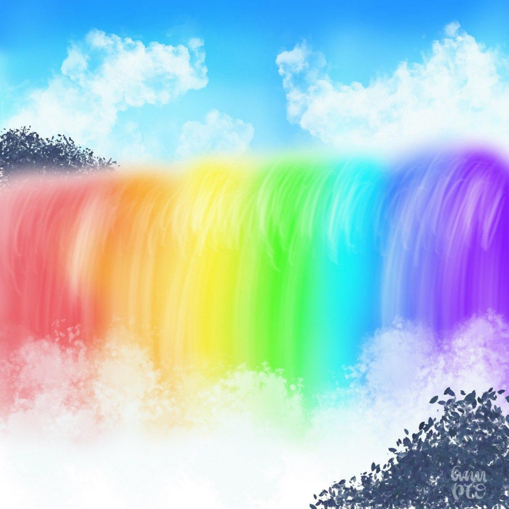 DigitalArt Regenbogen Wasserfall