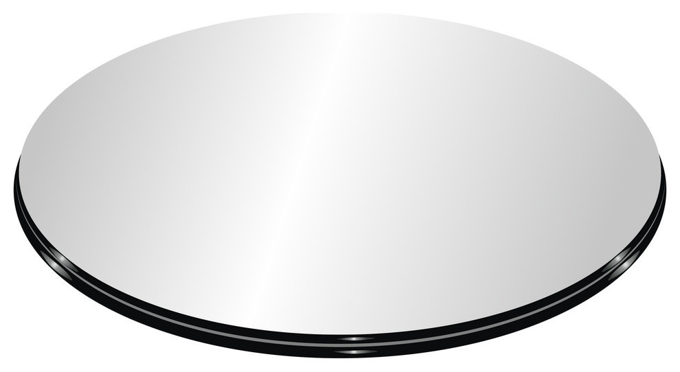 40" Tempered Round Glass Table Top, 1/2" Thickness Contemporary