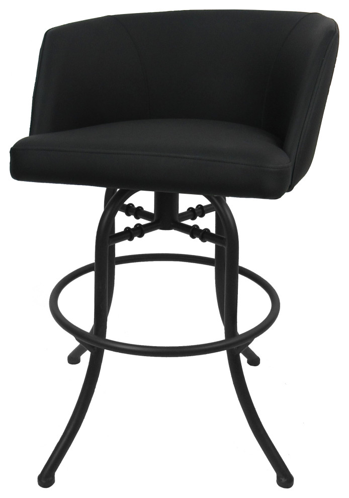 Swivel Tilt Counter 26" or 30" Metal Bar Stool Joey with Black Base