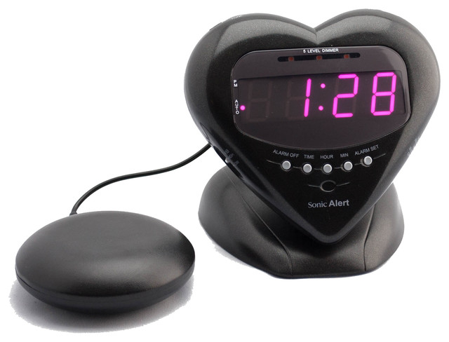 Sweetheart Alarm Clock with Super Shaker, Black