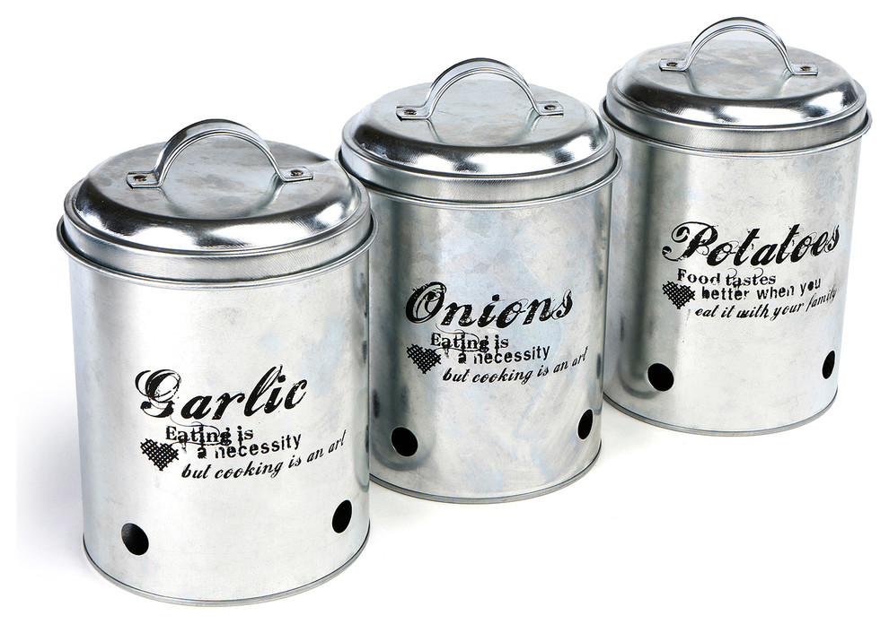 Ceramic Canister Set Of 3 For Potatoes Onions And Garlic Best Ceramic In 2018