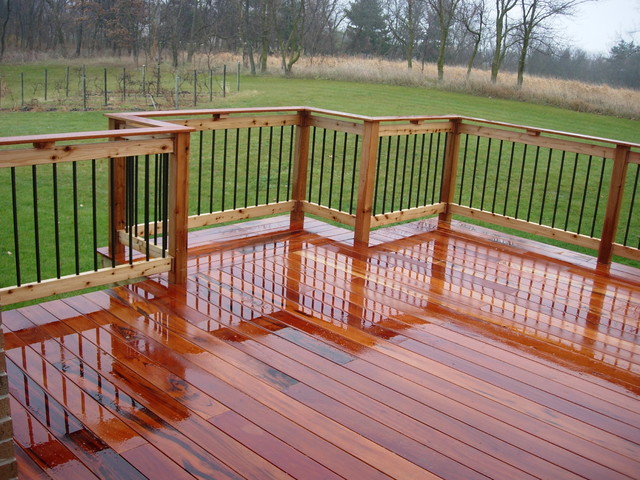 Rustic Rails in Exotic Wood Deck - Eclectic - Deck - Other - by ...