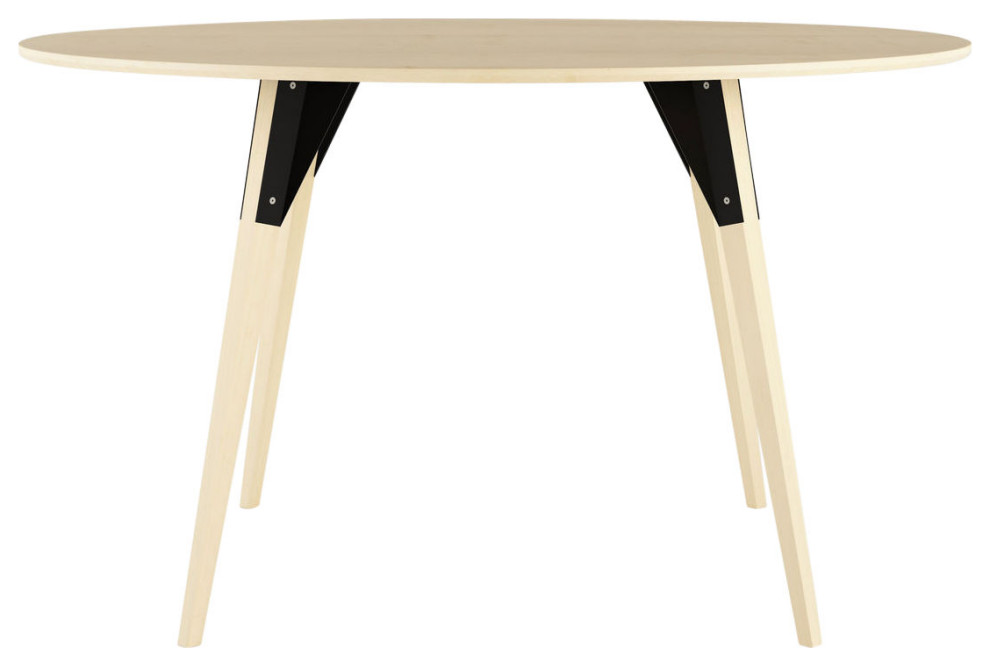 Clarke Oval Table - Black, Large, Maple
