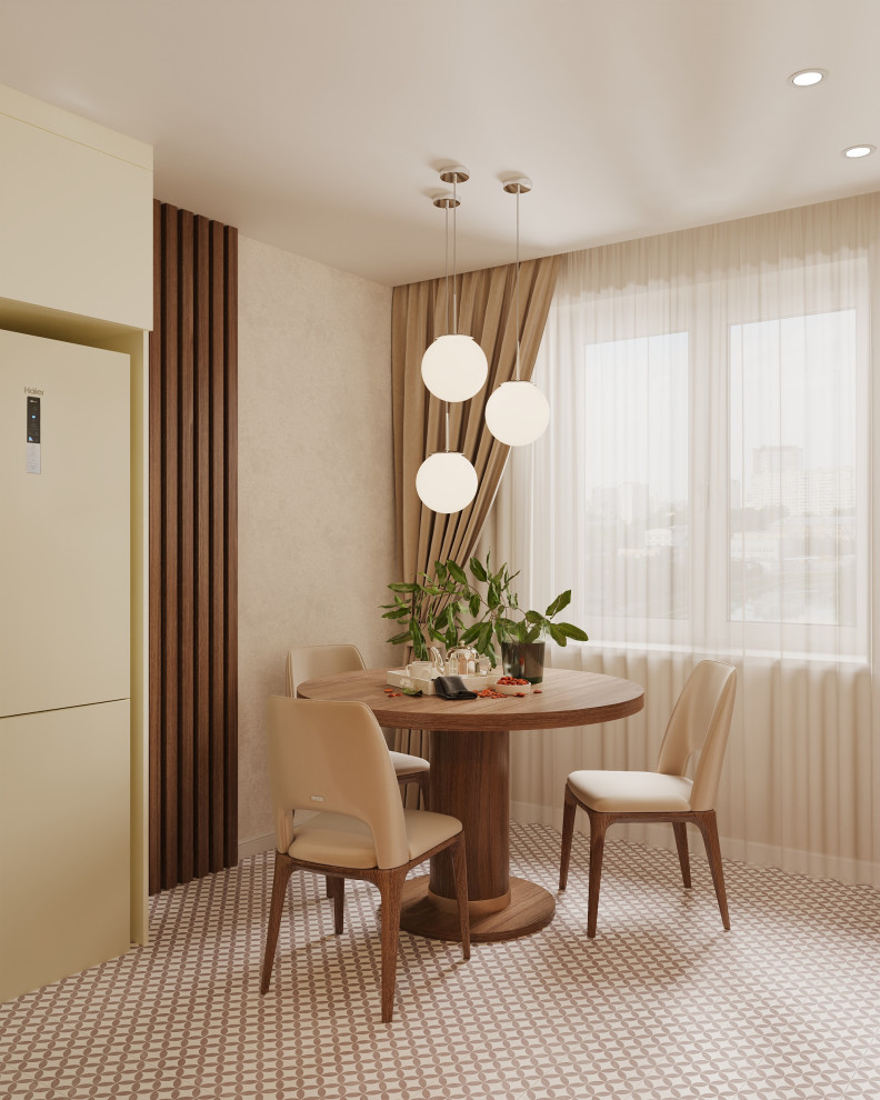 Кухня в бежевых тонах