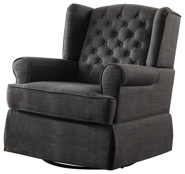 Transitional Style 360 Degree Swivel Glider and Rocker Mechanism Chair ...