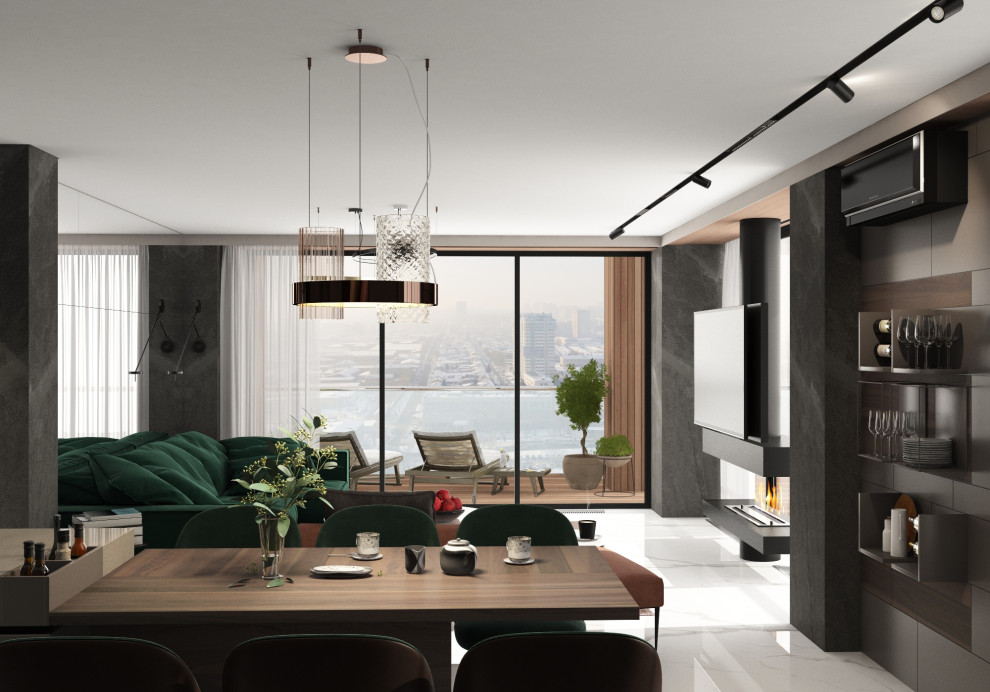 Современный хай тек. Пентхаус в Городе К.