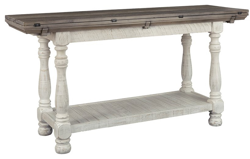 Ashley Furniture Havalance Flip Top Console Table in Gray and White