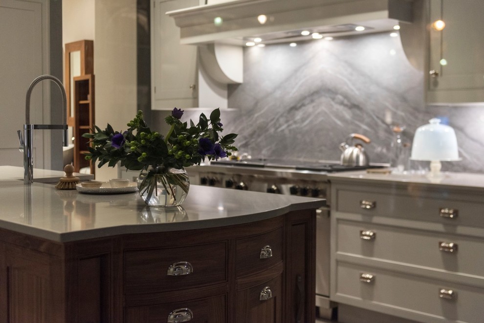 Example of a transitional kitchen design in Miami