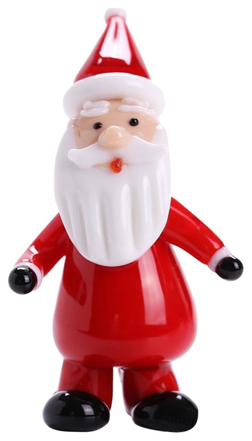 White /& Blue Matashi Murano Christmas Winter Decorative Glass Snowman Figurine