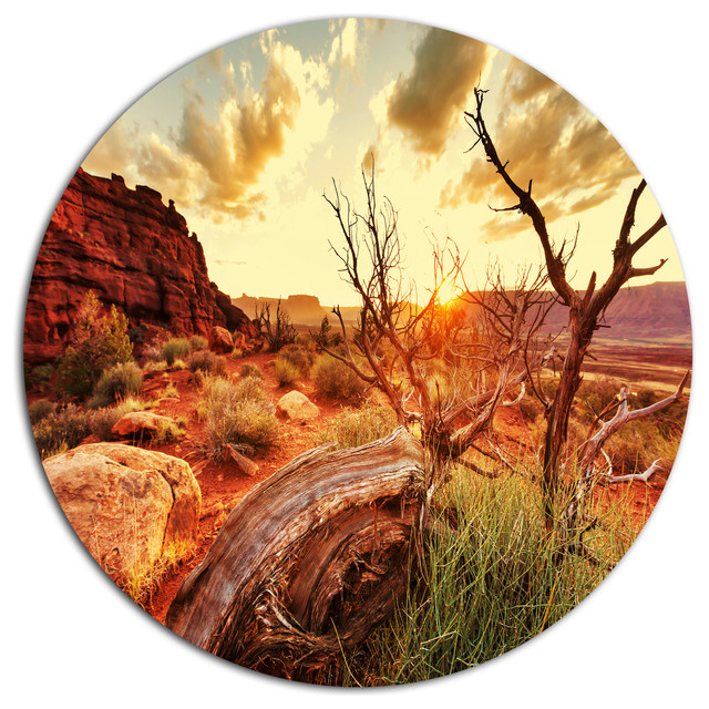 Colorful Fall American Prairie, Landscape Disc Metal Artwork, Disc of ...