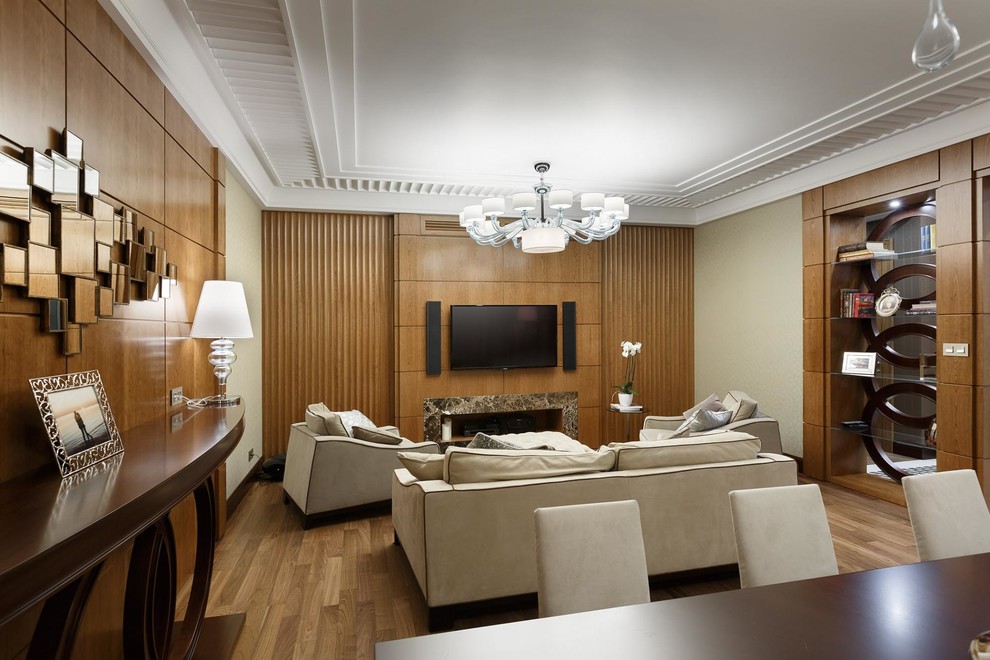 Гостиная (стеновые панели + ТВ зона)