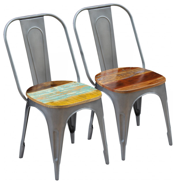 vidaXL Dining Chairs, Set of 2, Solid Reclaimed Wood, 47x52x89 cm