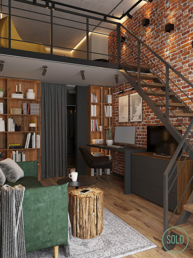 Лофт со спальней на втором уровне