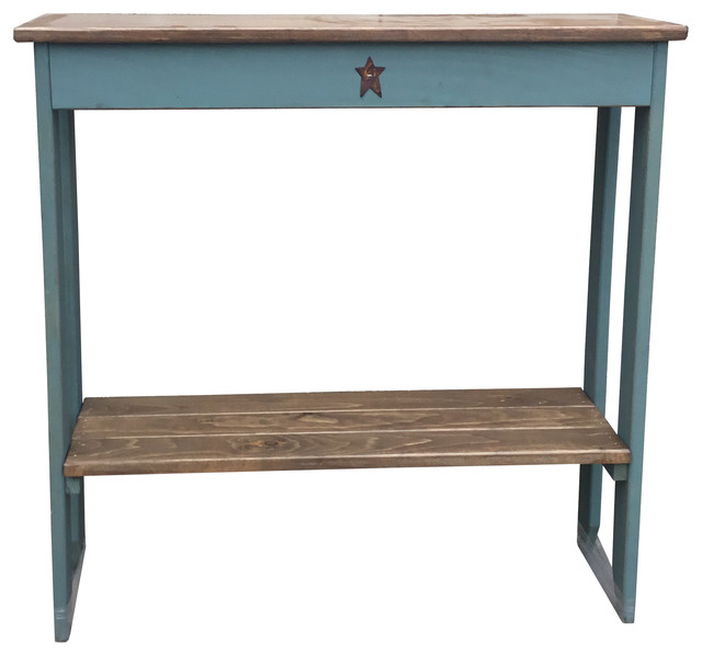 Rustic Primitive Pine Wood Sofa Table With Shelf Farmhouse Rustic Primitive Pine Wood Sofa Table With Shelf Sea Foam Green Walnut St
