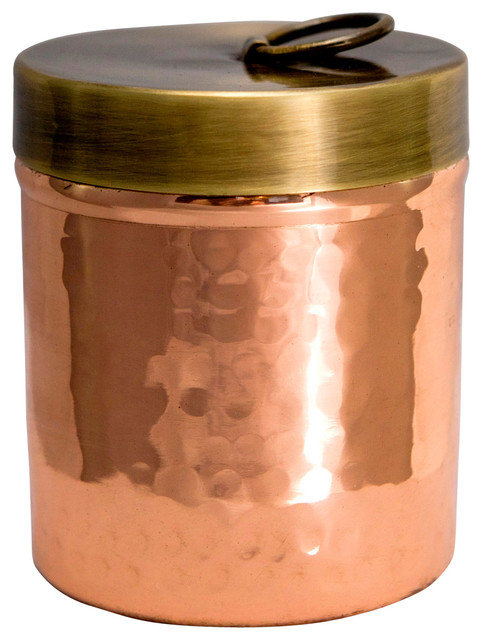 Copper Jar With Brass Lid