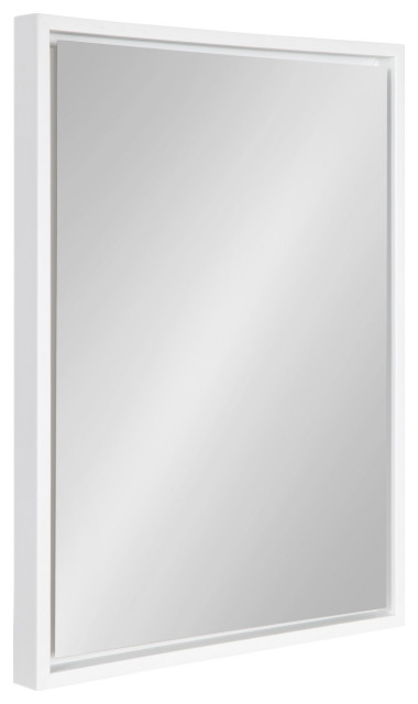 Evans Framed Floating Wall Mirror, White 18x24