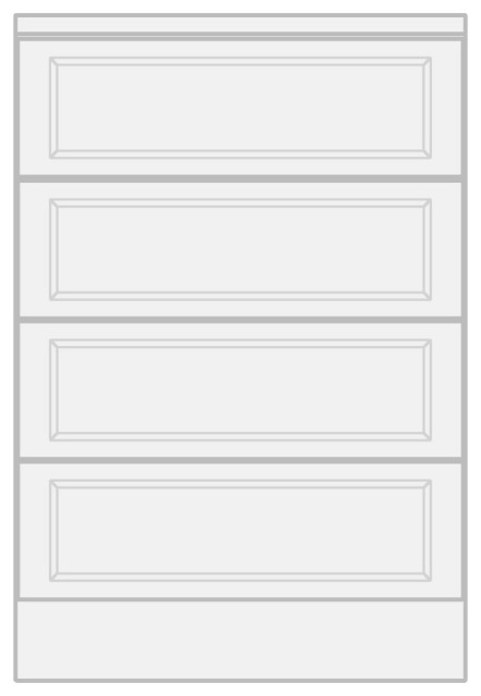 Base 4Drawer 24w 4Panel - Transitional - Kitchen Cabinetry - by Houzz ...
