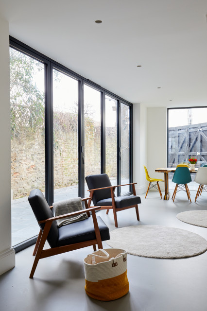 House renovation and basement, Greenwich eclectic-family-room
