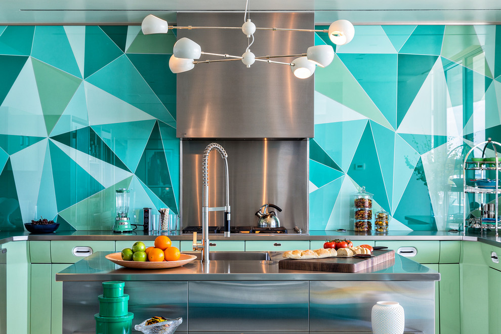 Photo of a beach style kitchen in Miami.