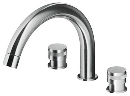 MGS |Three Hole Deck-Mounted Tub Filler MB512 Stainless Steel
