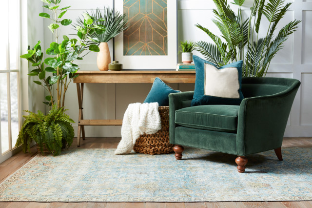 Jaipur Living Stag Oriental Teal/Gold Area Rug, 7'10