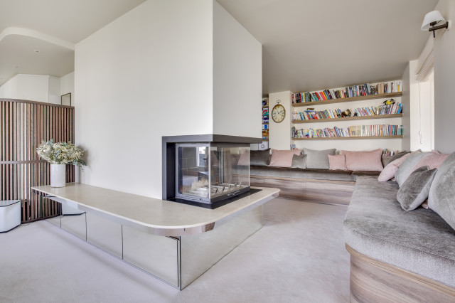 R&eacute;novation + extension &agrave; Neuilly contemporary-vardagsrum