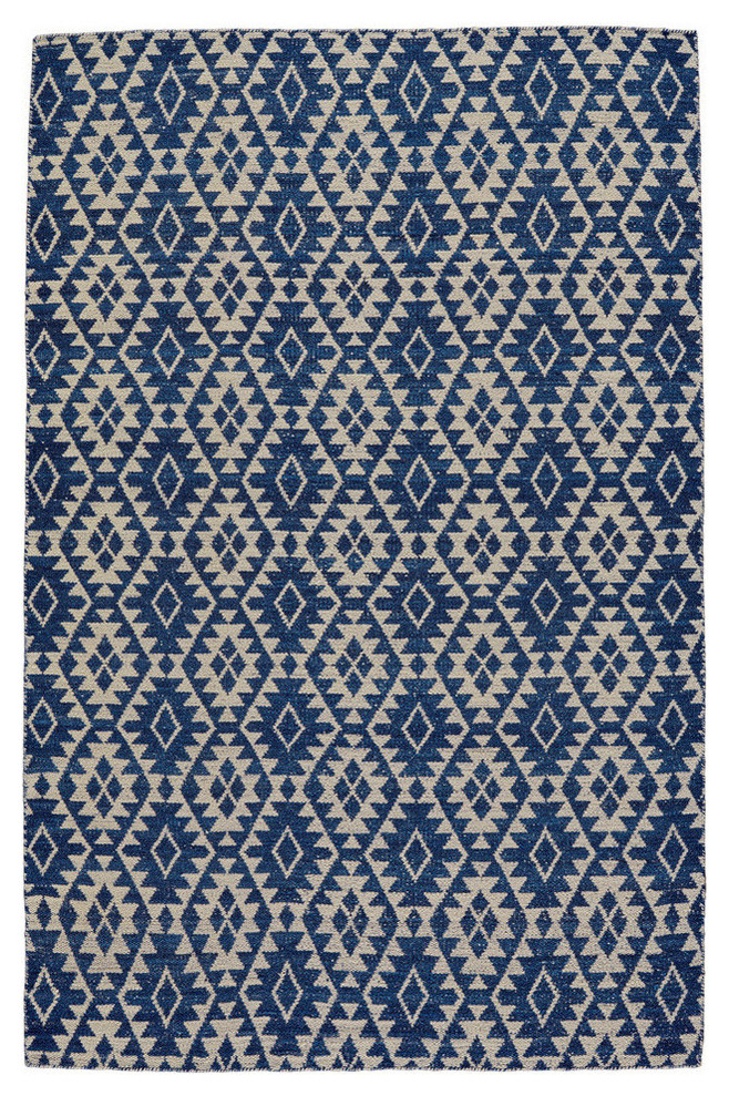 Weave & Wander Prentiss Hand Loomed Blue / Gray Transitional Area Rug