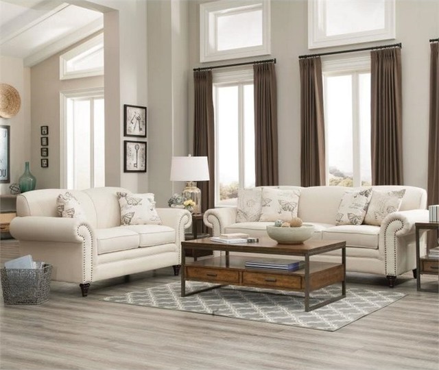 Coaster Norah 2 Piece Antique Inspired Sofa Set Oatmeal Coaster Norah 2 Piece Antique Inspired Sofa Set Oatmeal
