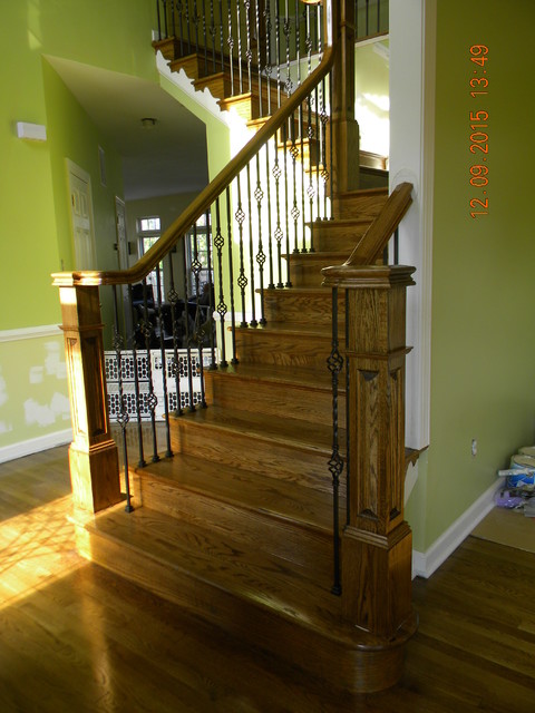 Continuous Handrail Over The Box Newel Post Egg Harbor Twp NJ viktorianisch-treppen